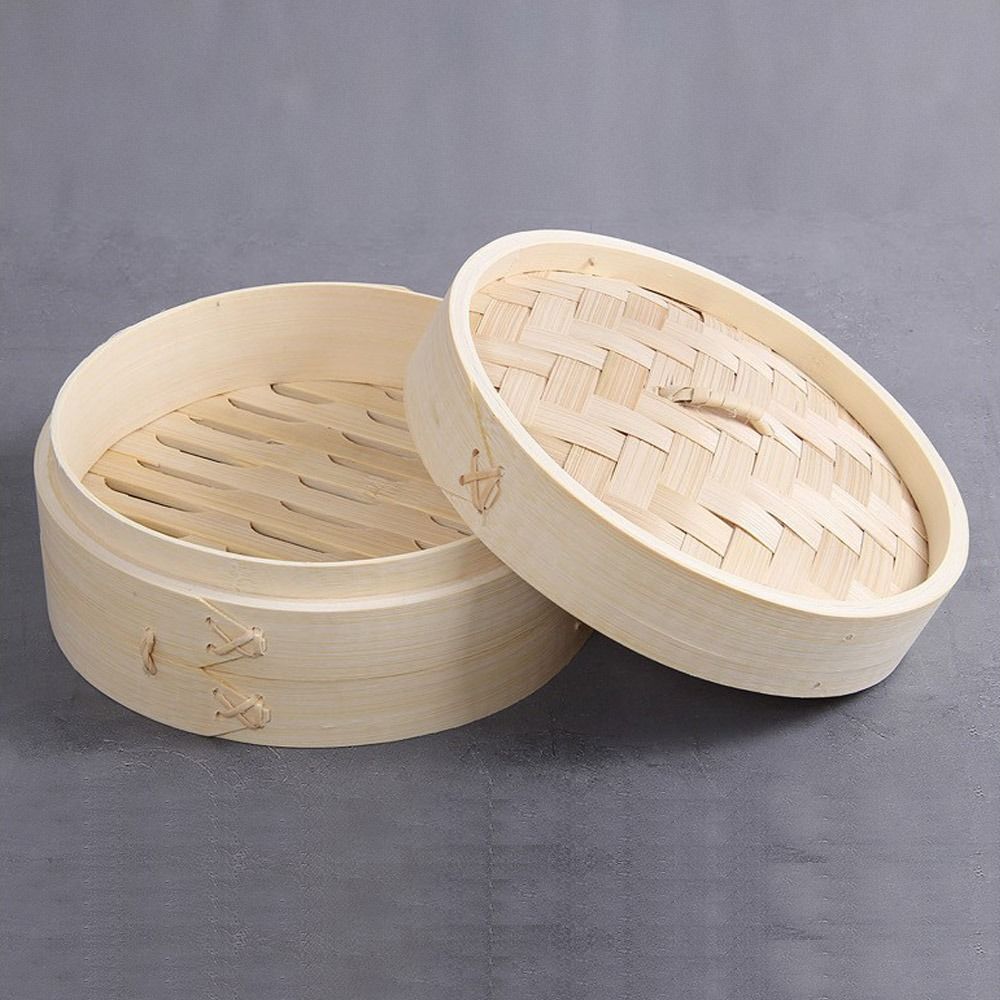 Bao Steamer Bamboo - Chinesischer Bambus-Dämpfer für Dim Sum mit